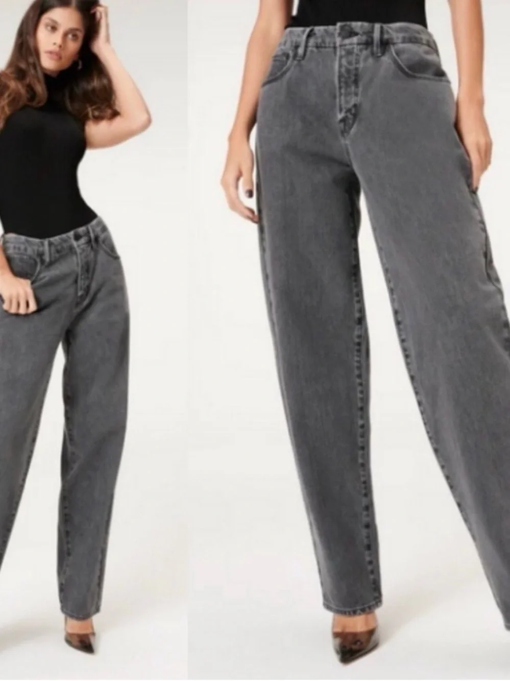 Good American Good 90's Baggy Straight Leg Jeans - Picture 2 of 8
